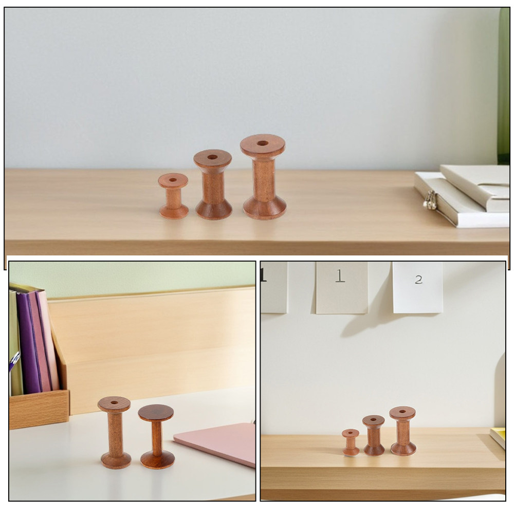 6個入り、アンティーク調の木製糸巻き。空の糸ホルダーとして、 - Embroidery Craft のレビューと価格