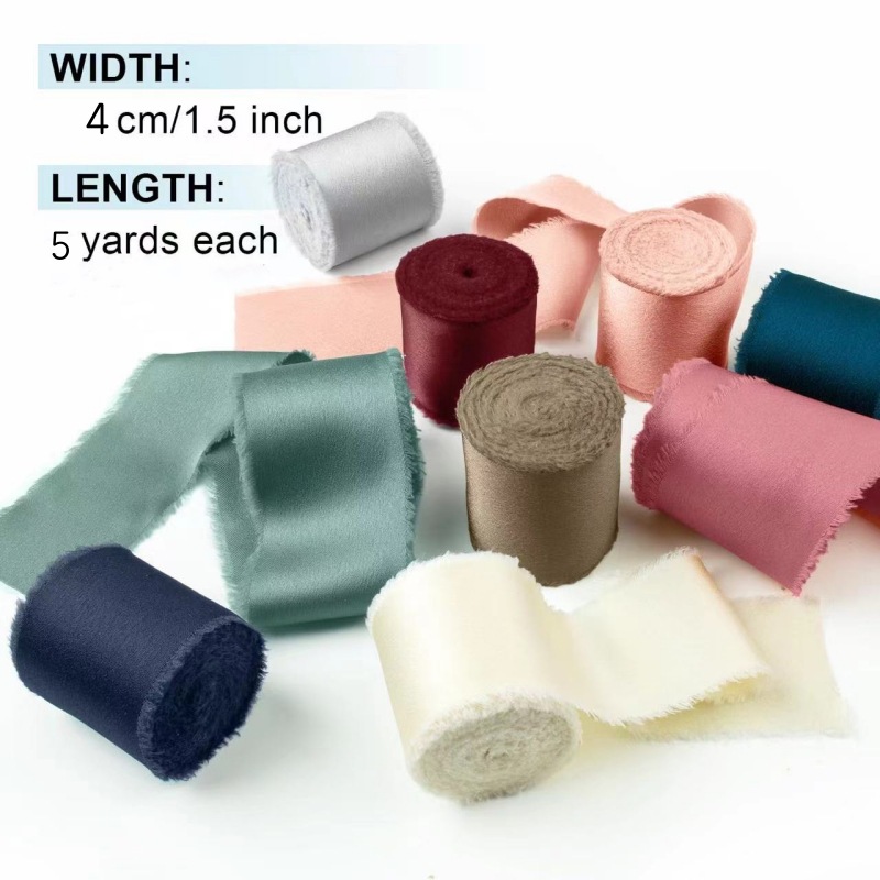 シルクサテンリボン3巻セット。木製のリボン巻き芯付き。手作り - Organza Ribbon Spool のレビューと価格