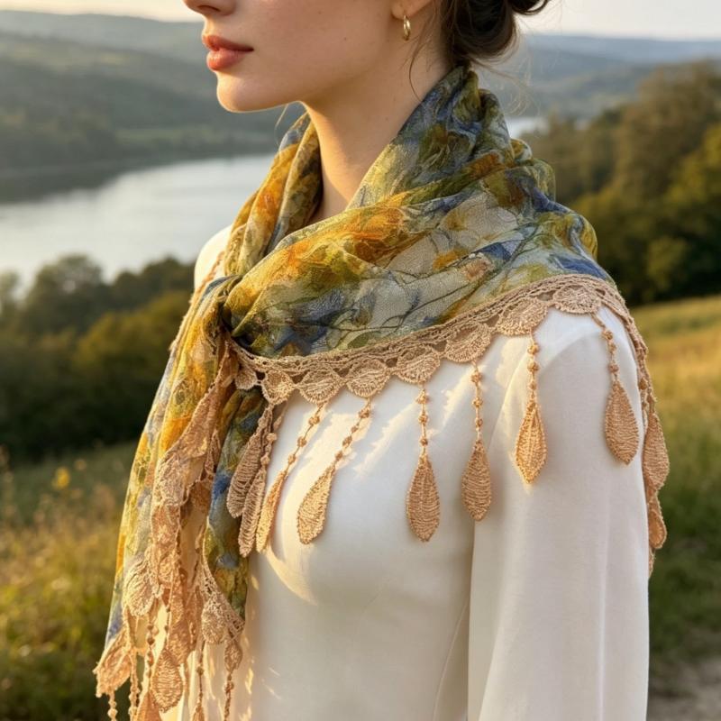 ボヘミアンタッセル三角スカーフ ファッションレーストリムショ - Tassel Fringe Trim のレビューと価格