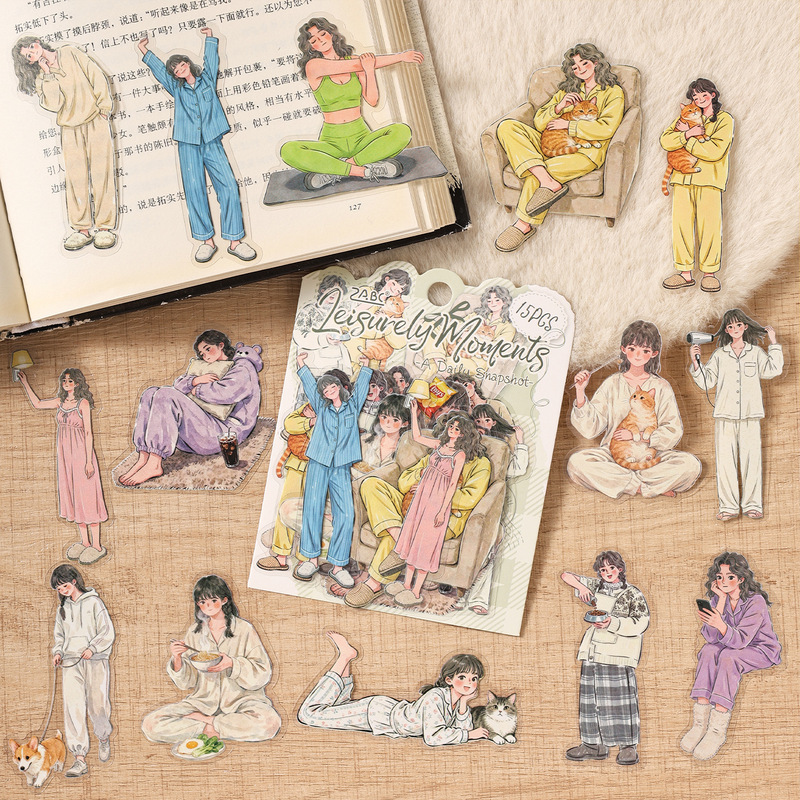 15枚入りエレガントな女性キャラクターステッカーパック 美し - Embellishments For Scrapbooking のレビューと価格